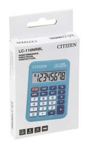 Калькулятор карманный Citizen Cool4School LC-110NRBL голубой 8-разр.