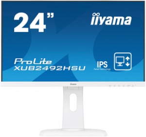Монитор Iiyama 23.8" ProLite XUB2492HSU-W1 белый IPS LED 16:9 HDMI M/M матовая HAS Piv 1000:1 250cd 178гр/178гр 1920x1080 VGA DP FHD USB 5.4кг