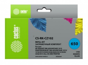 Заправочный набор Cactus CS-RK-CZ102 многоцветный 3x30мл для HP DJ 2515/3515